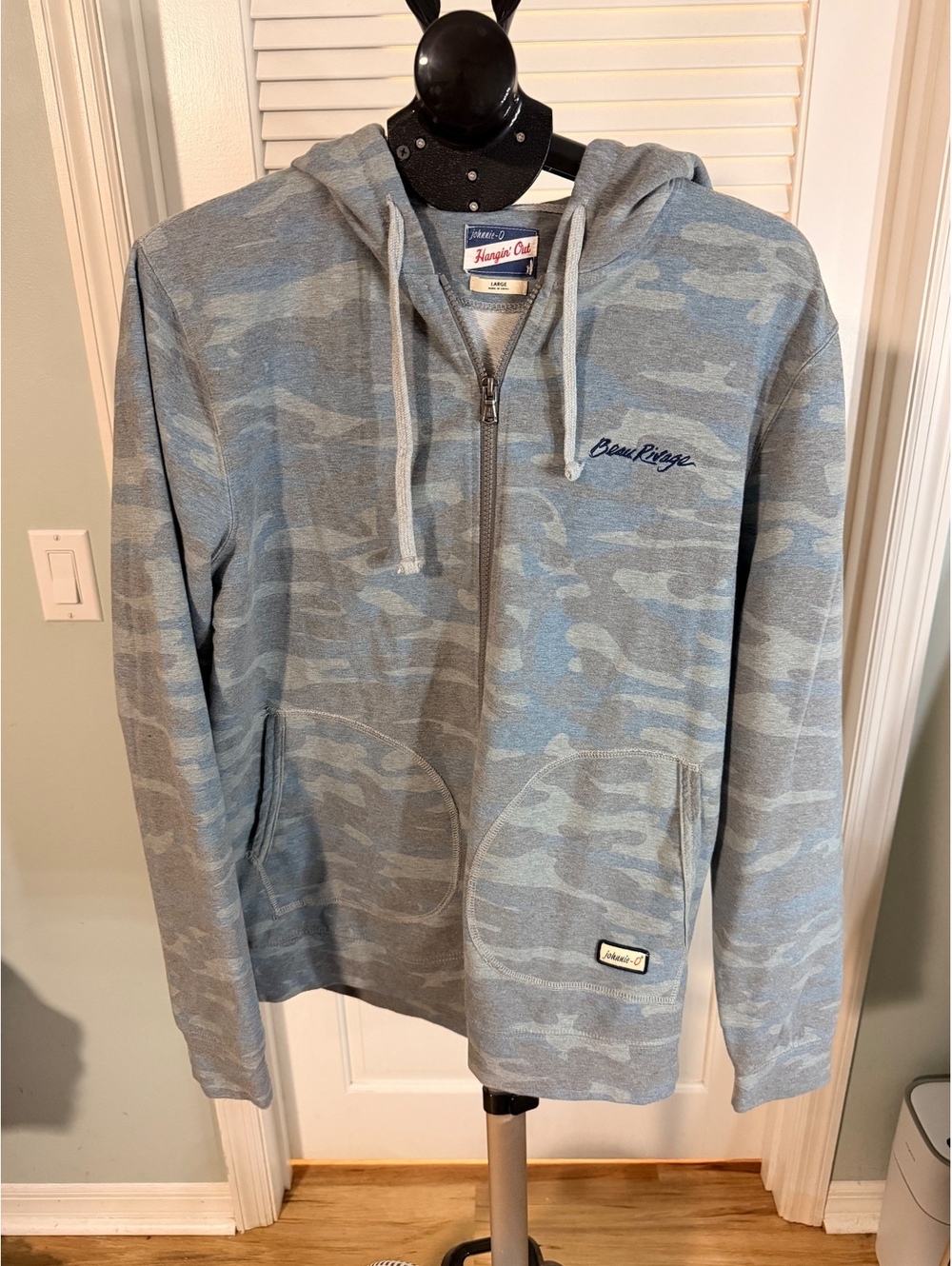 johnnie-O Hangin' Out gray camo zip hoodie